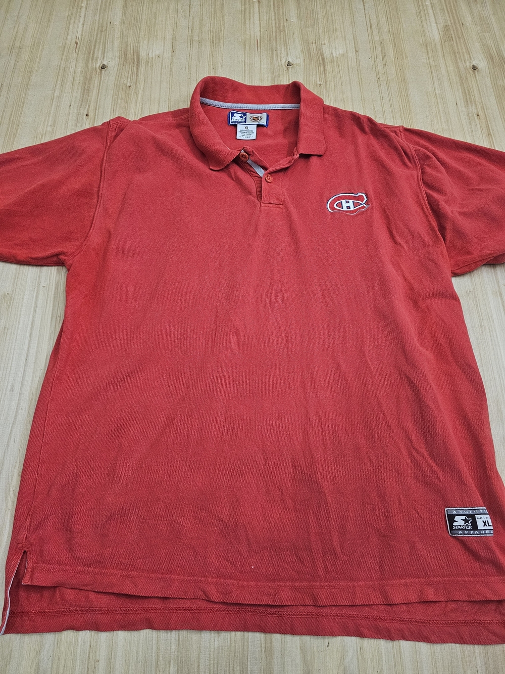Starter Montreal Canadiens Red Polo Shirt - Men's XL 90's